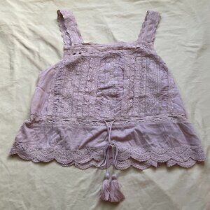 Lucky Brand | Crochet Lace Tank Top | Blush Pink | Size S